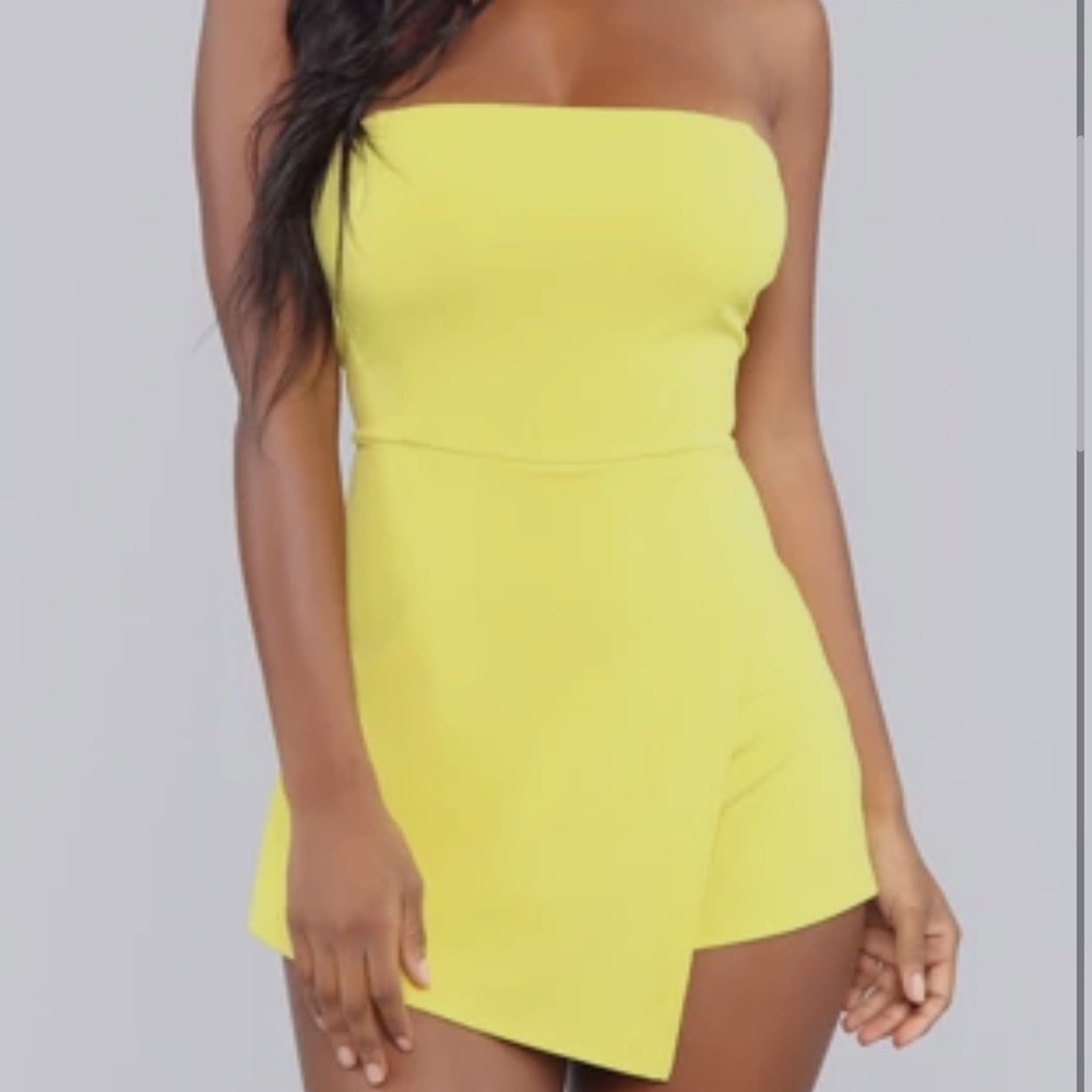 Yellow fashion nova romper